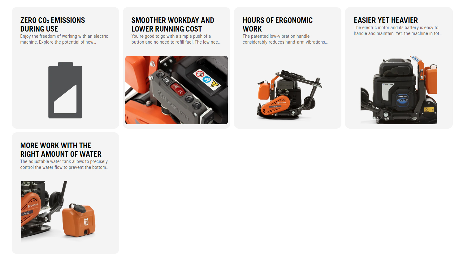 Vibratorplatta, batteridriven 88 kg HUSQVARNA LFe 60LAT