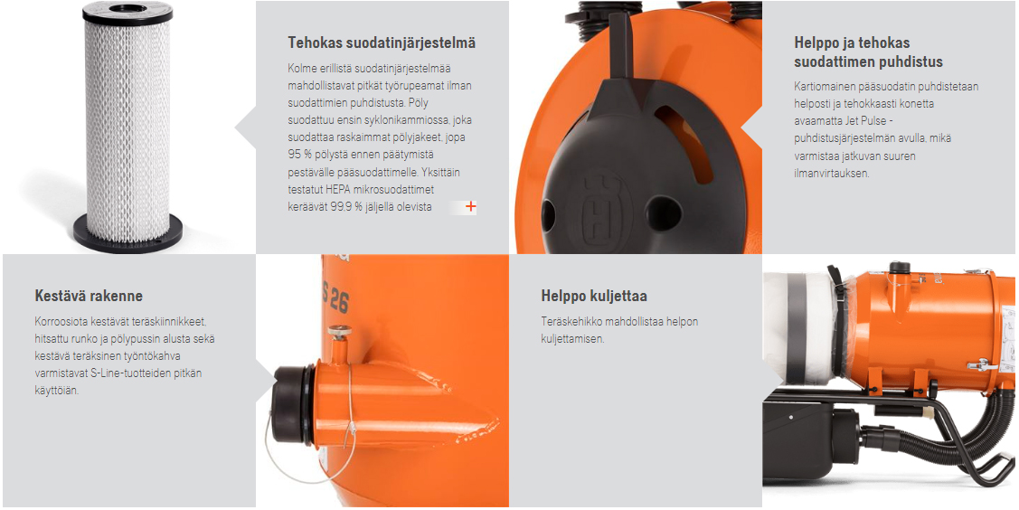 Stoftavskiljare 1-fas, < 3.0 kW HUSQVARNA S26