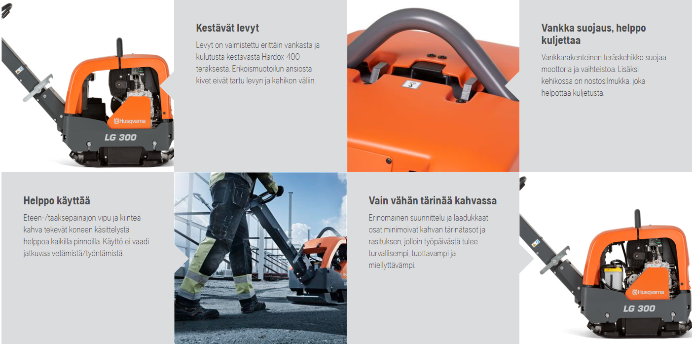 Vibratorplatta, f&b 282 kg HUSQVARNA LG300