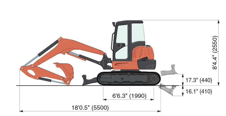 Diesel Powered Crawler Excavator 5,4 ton KUBOTA U55-4