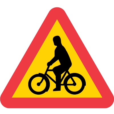A16 Varning cyklar &amp; moped gummifot