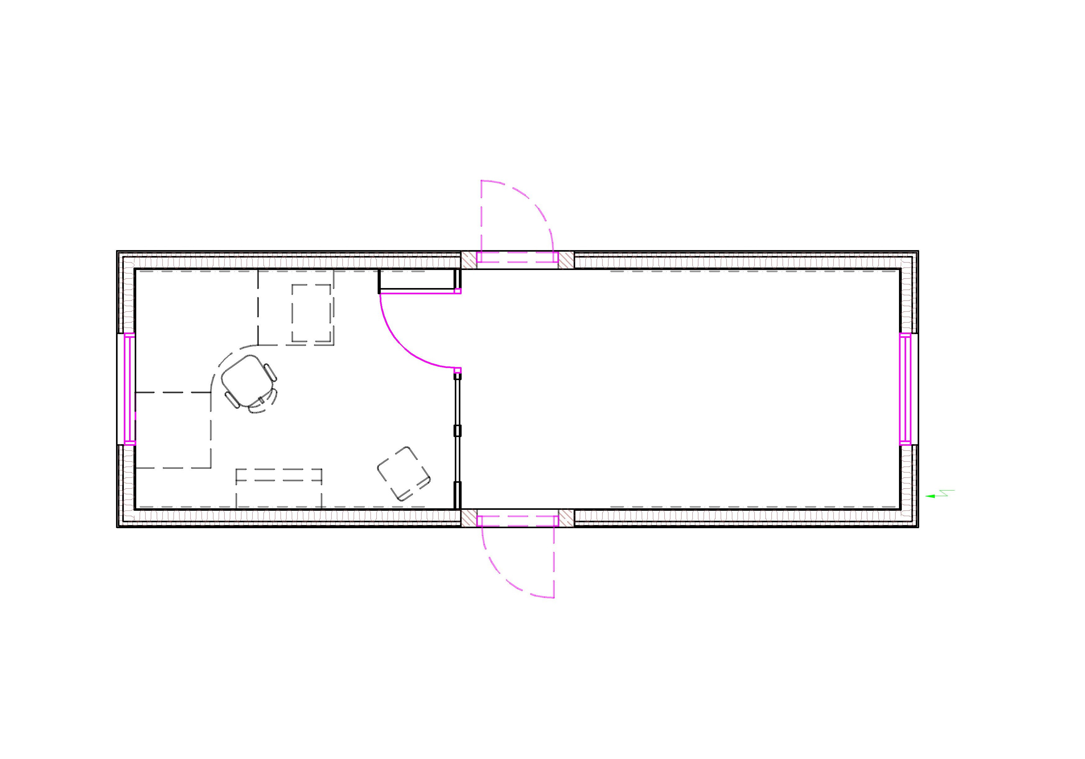 Office with 1 partition wall RMF SHAA11B