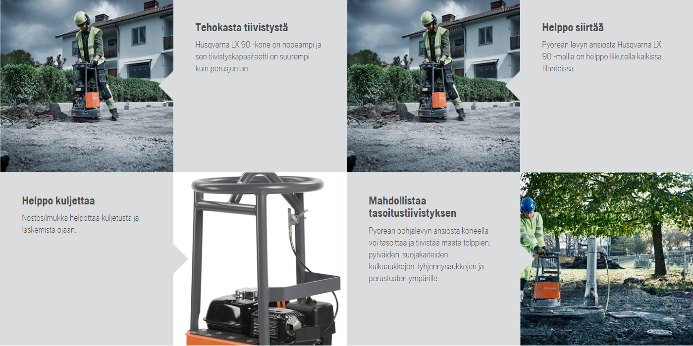 Vibratorplatta, bensindriven 96 kg HUSQVARNA LX90