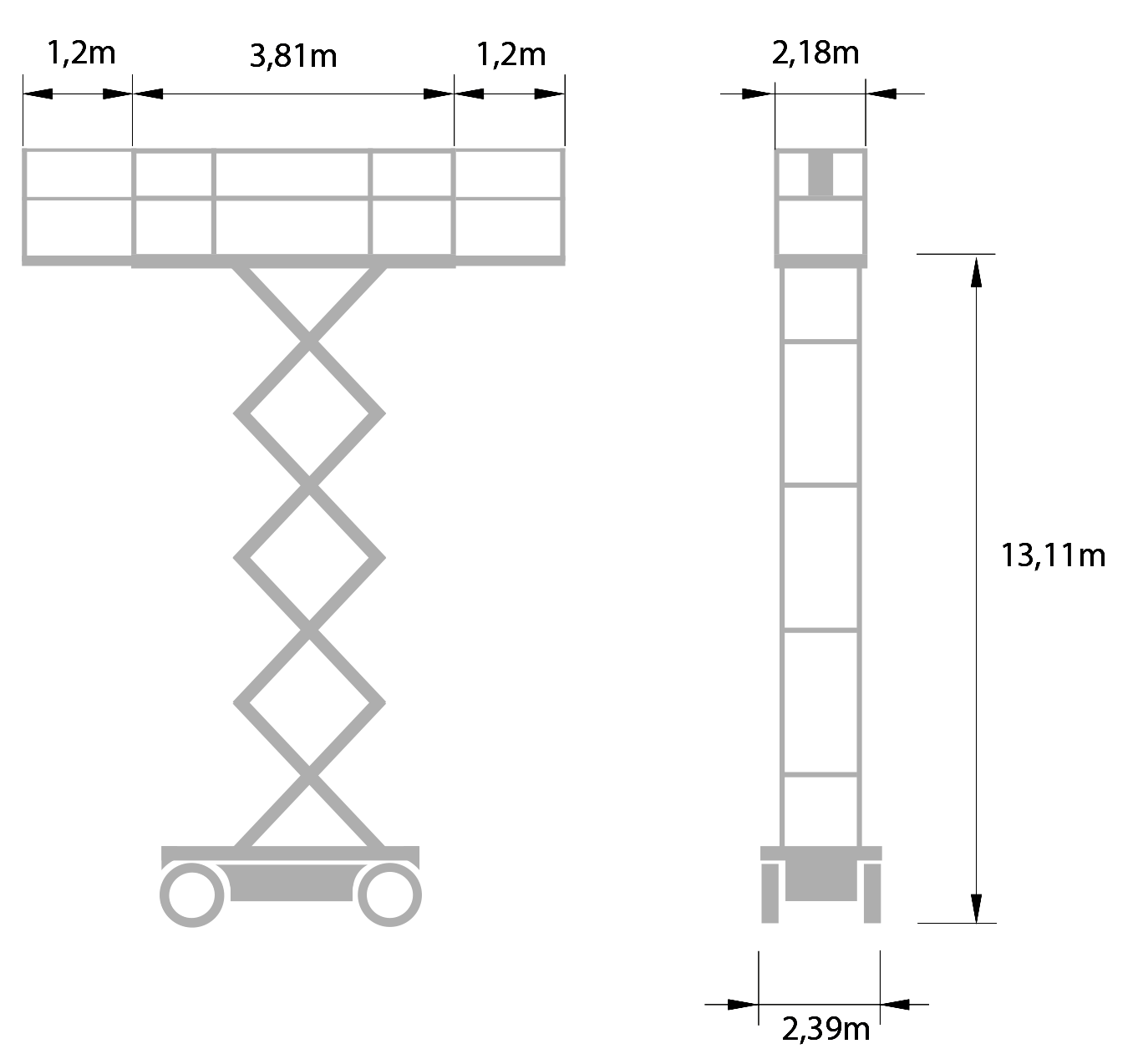 Saxlift diesel, plattformshöjd 13,1m JLG 4394RT