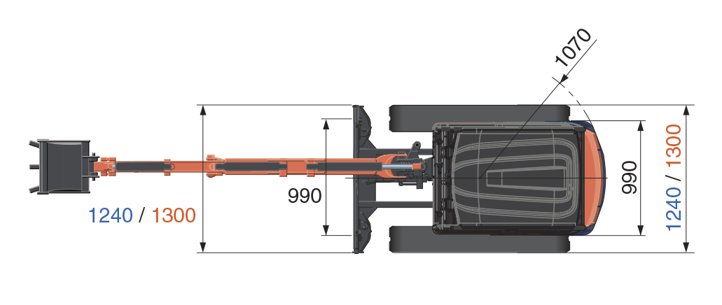 Dieselkäyttöinen tela-alustainen minikaivuri 1,6 t KUBOTA KX016-4