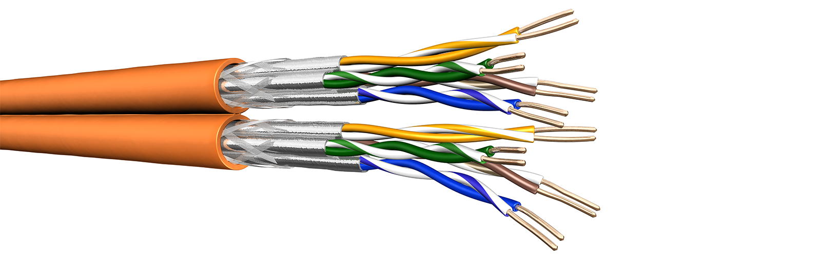 CAT.7   2x 4 paires S/FTP LSHF-FR 750 Mhz Orange - Dca T 500 PRYSMIAN