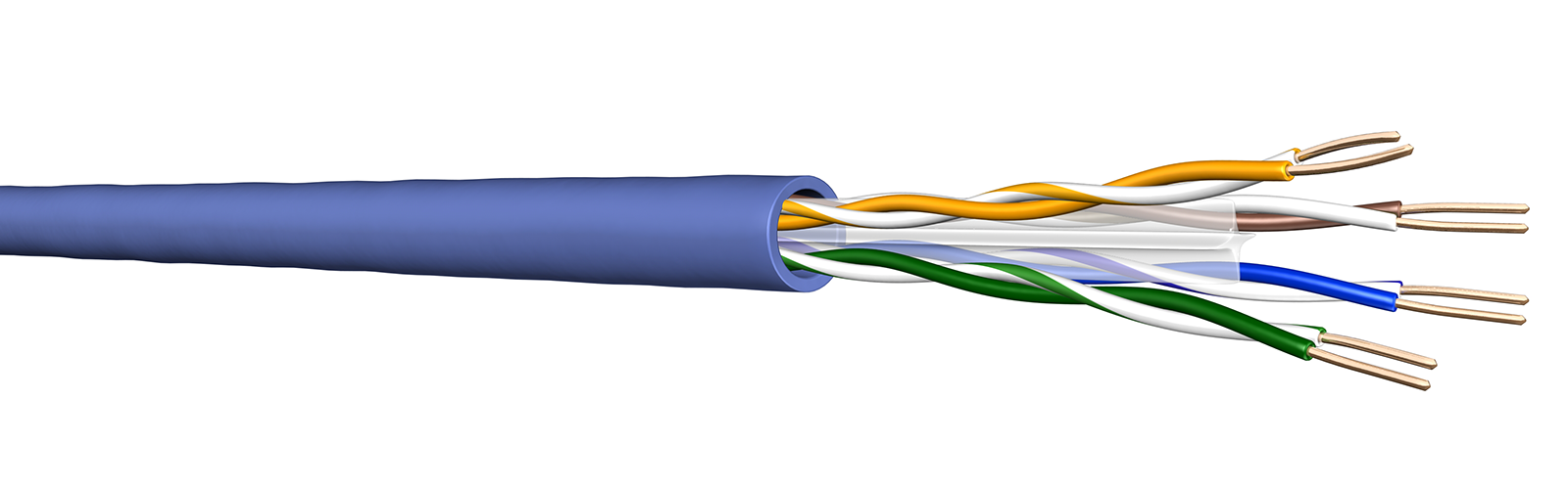 CAT.6  4 paires U/UTP PVC 400 Mhz - Eca T 1000