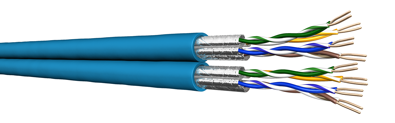 CAT.6  2 x 4 paires U/FTP LSHF-FR 400 Mhz - Dca T 500