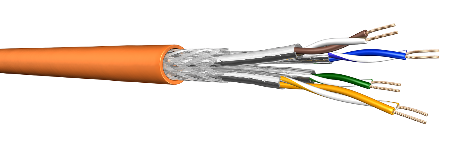 CAT.7   Patch 4p S/FTP LSZH Gris+Couleur T 1000 PRYSMIAN