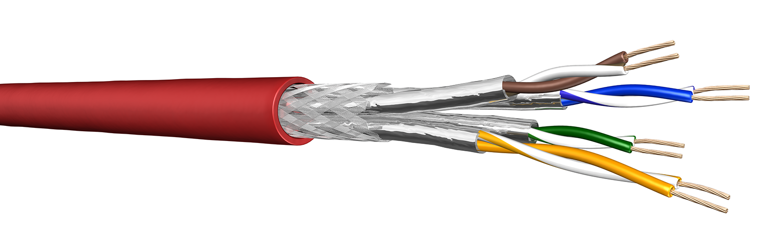CAT.7   Patch 4p S/FTP CAT.7 PUR Rouge T 1000 PRYSMIAN
