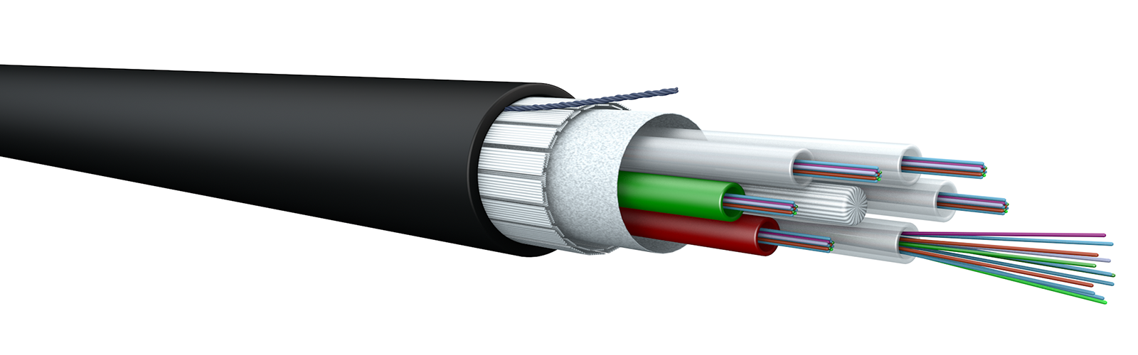 Câble 48 fibres 9/125 OS2 PE noir UCFIBRE O ST PE 5.0kN 48 SM7A1 BK