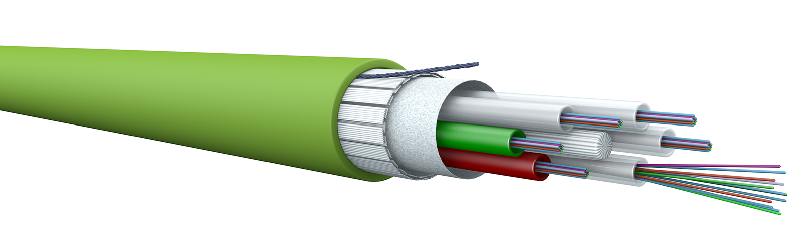 Cable 48FO OS2 G.657.A1 5kN Dca firebur Jaune int/ext multitubes PRYSMIAN