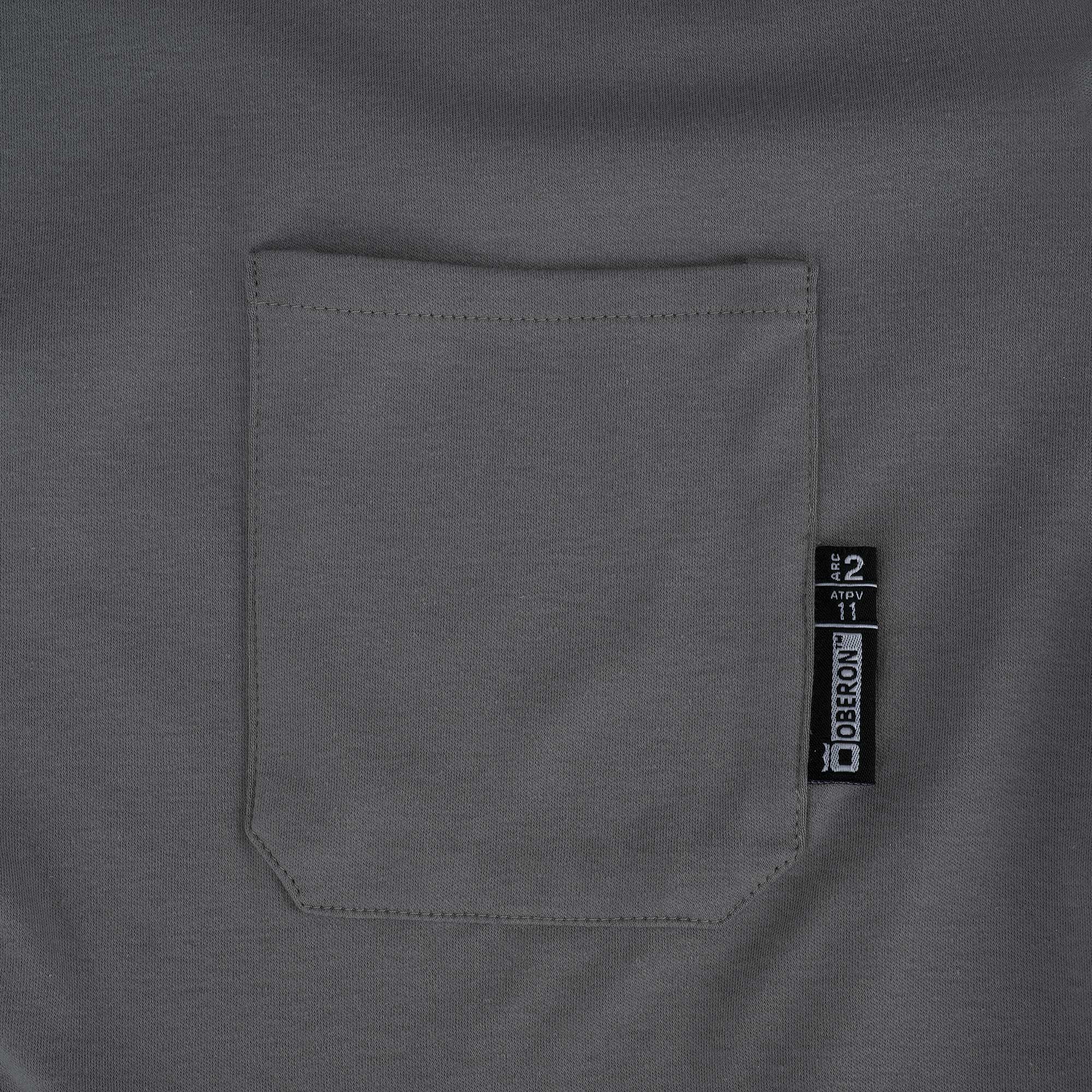 100% FR/Arc-Rated 7 oz Cotton Interlock Short-Sleeved Safety Shirt - Grey - XL product photo