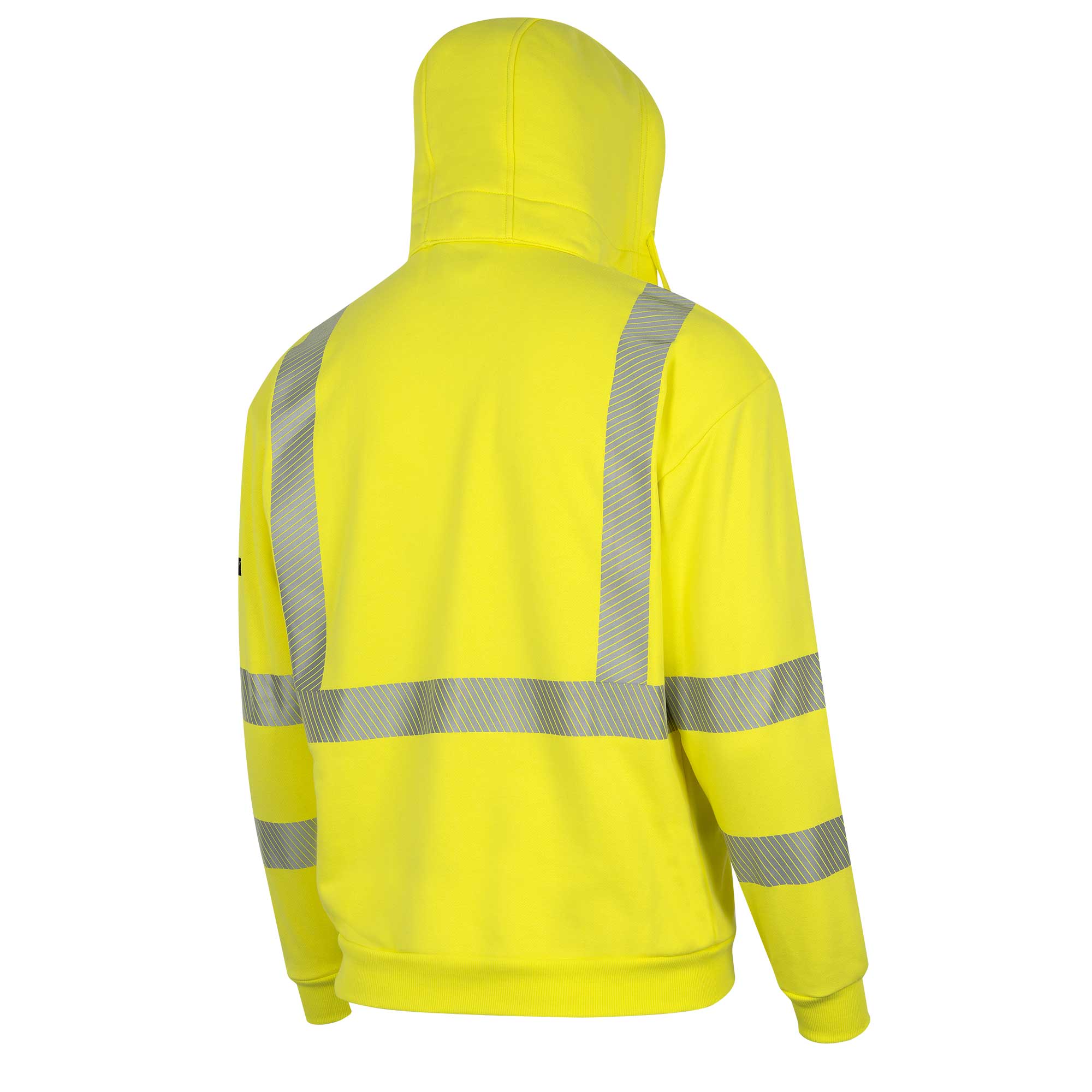 Hi-Vis 100% FR/Arc-Rated Heavyweight 12 oz Cotton Fleece Zip-Style Hoodie w/Detachable Hood - Hi-Vis Yellow - S product photo