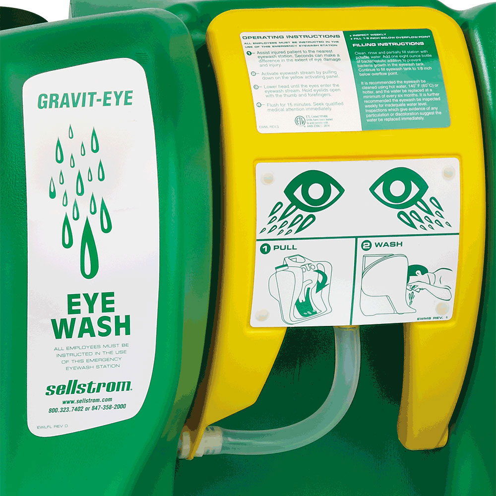 Gravit-Eye Portable Eyewash Station - Gravity Feed - 16 gal. Capacity - Dual Spray Heads product photo