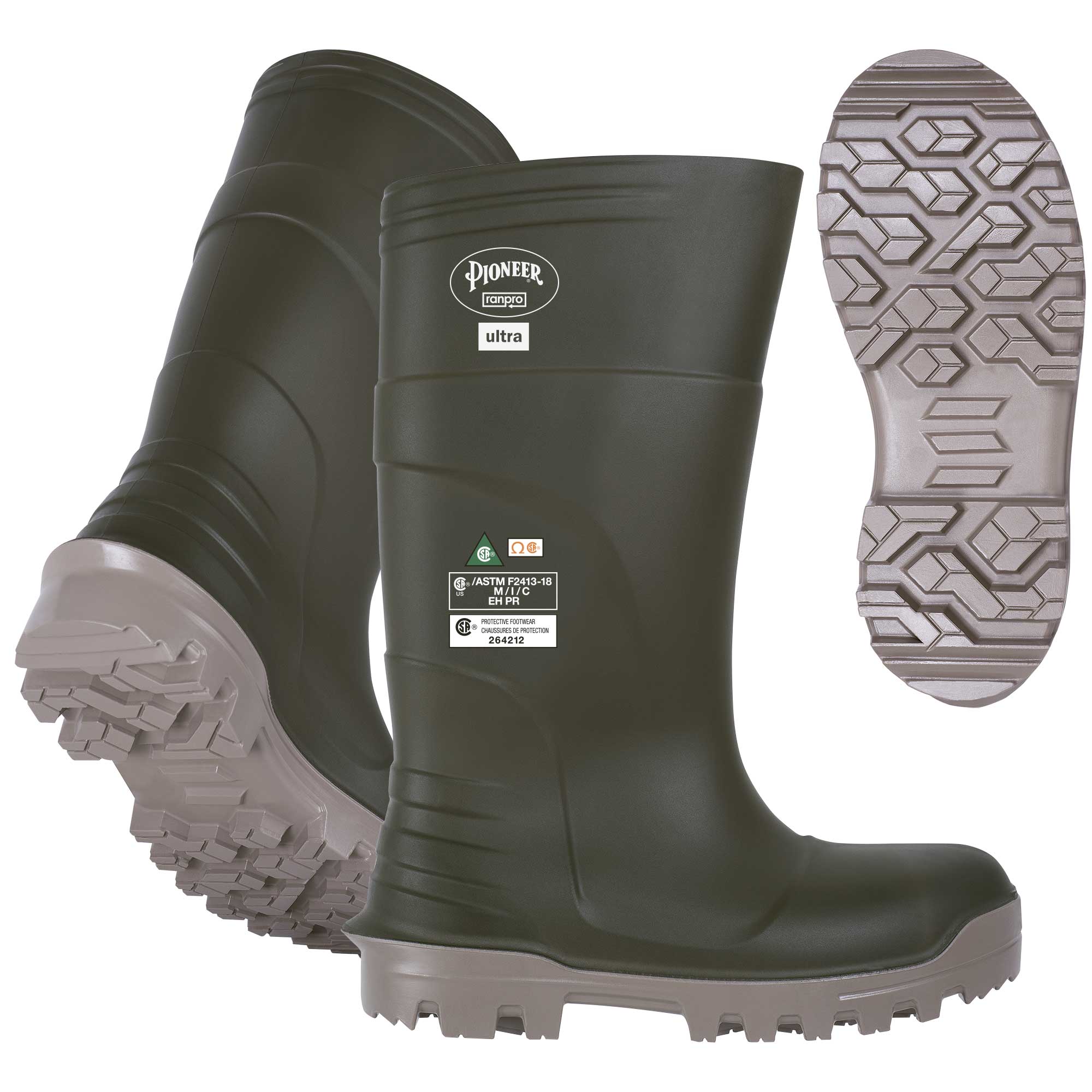 Bottes Ranpro Ultra -50&ordm; C en PU &ndash; Embout et plaque en composite &ndash; Verte &ndash; Taille homme 10 photo du produit