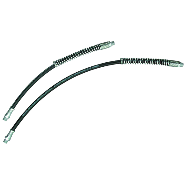 12" Spring Guard Grease Gun Whip Hose - Heavy Duty - 1/8" NPT - 3,500 PSI product photo