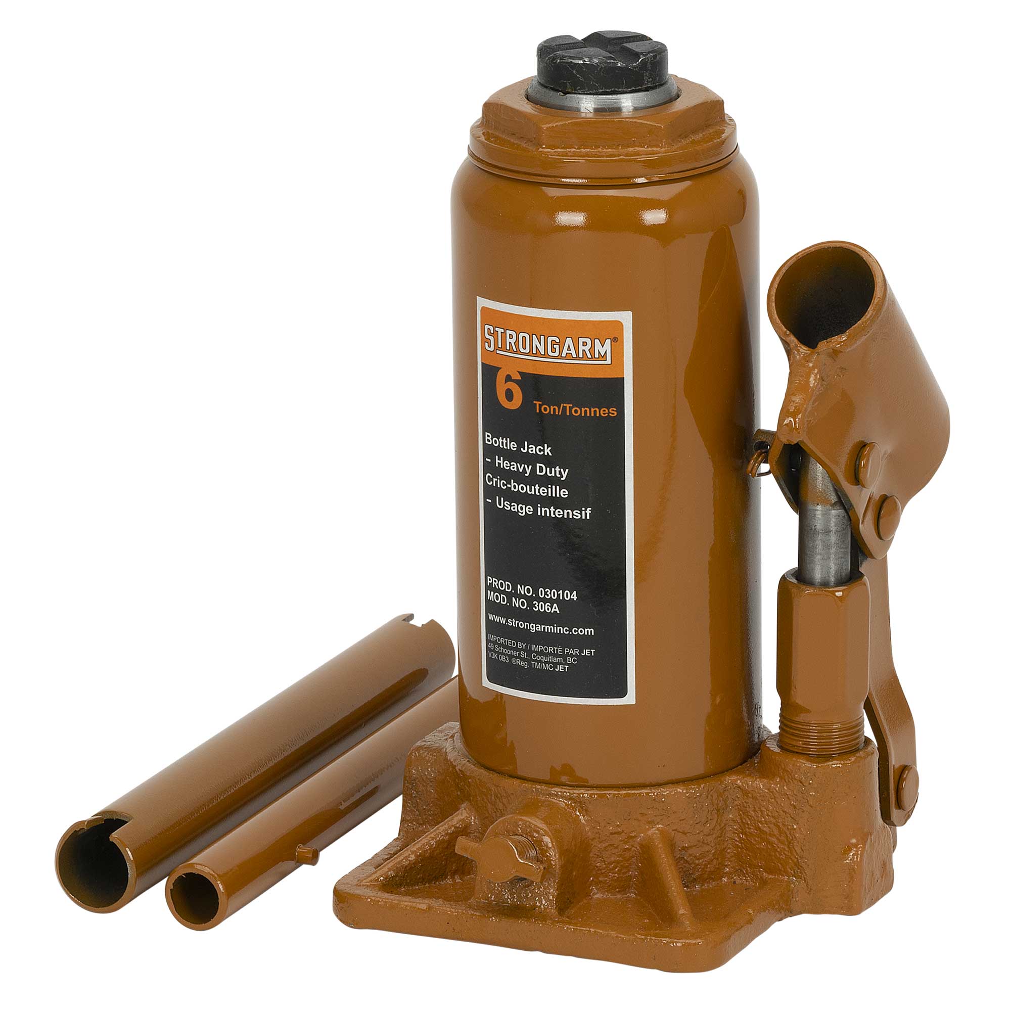 Bottle Jack – Heavy Duty – 6-Ton | 030104 | Hydraulic Jacks | Strongarm ...