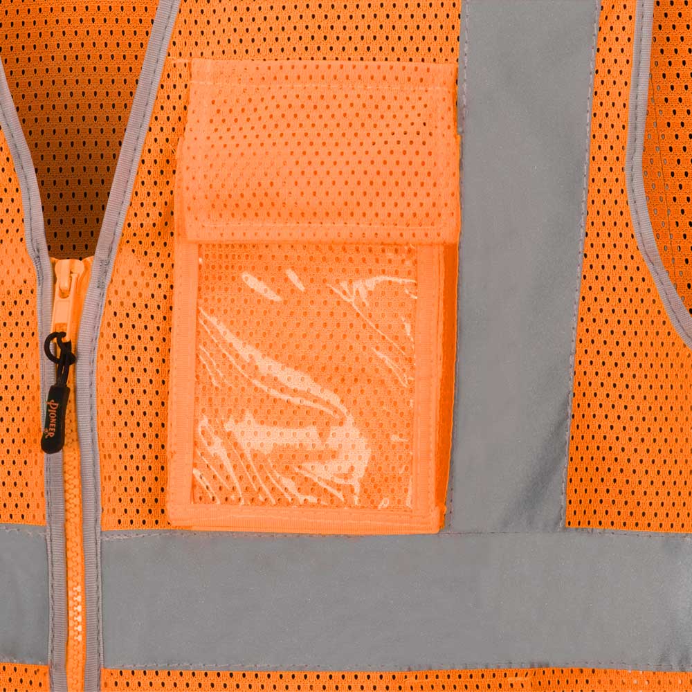 Hi-Vis Poly Mesh Safety Vest - Zipper Closure - Hi-Vis Orange - L product photo