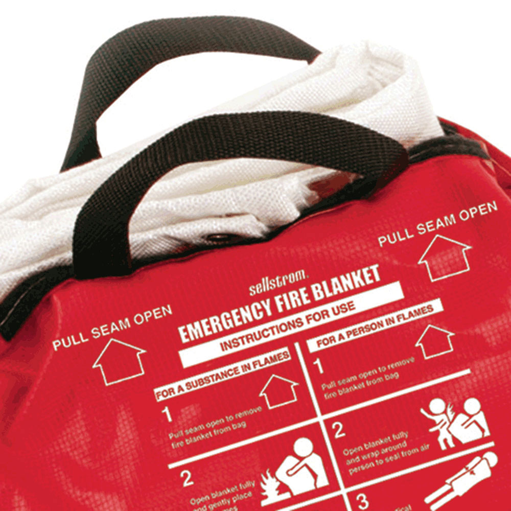 Fiberglass High-Temperature Emergency Fire Blanket - Red Vinyl Hanging Pouch - 18oz product photo