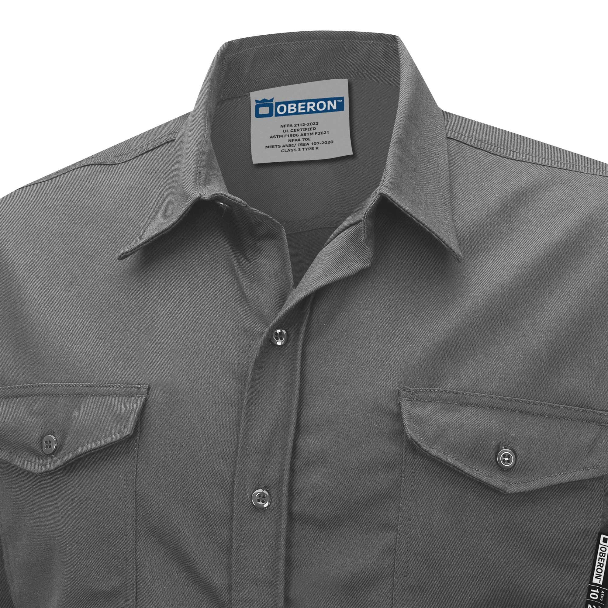 FR/Arc-Rated 7.5 oz  88/12 Button-Up Safety Shirt - Grey - 2XL product photo