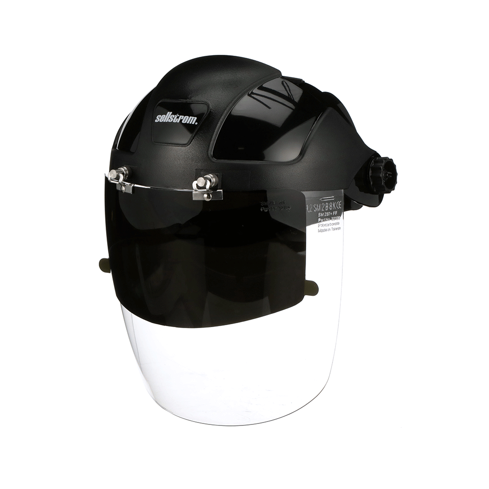 DP4  Series Face Shield - Ratcheting - Polycarbonate - Clear - Anti-Fog - Flip-up Shade 6 IR Visor product photo
