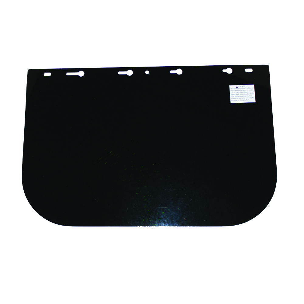390 Premium Series Single Crown Face Shields Window - Acetate - 8" x 12" x .060" - Uncoated - Shade 5 IR product photo