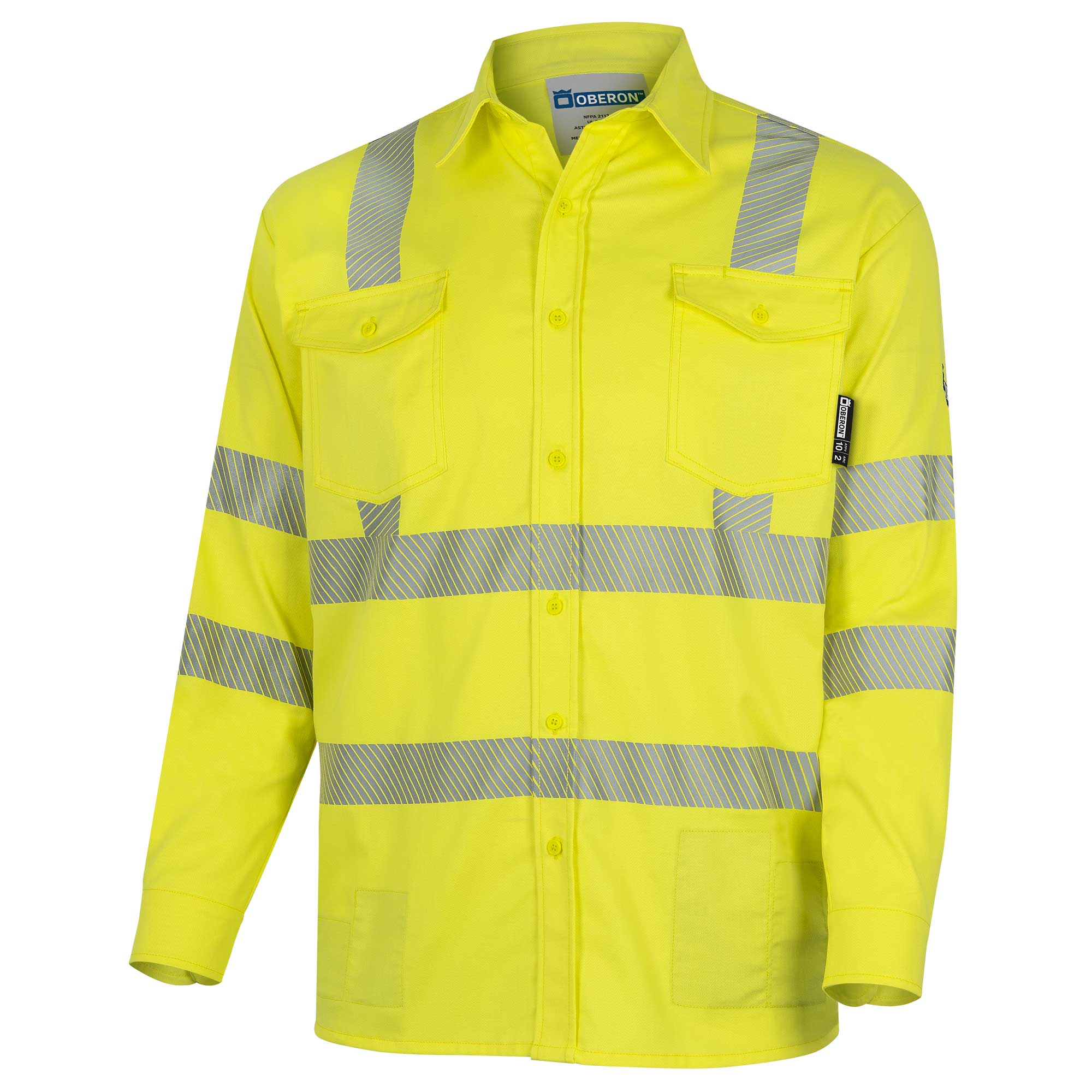 Hi-Vis FR/Arc-Rated 7.5 oz  88/12 Safety Shirt - Button-Up - Hi-Vis Yellow - M product photo