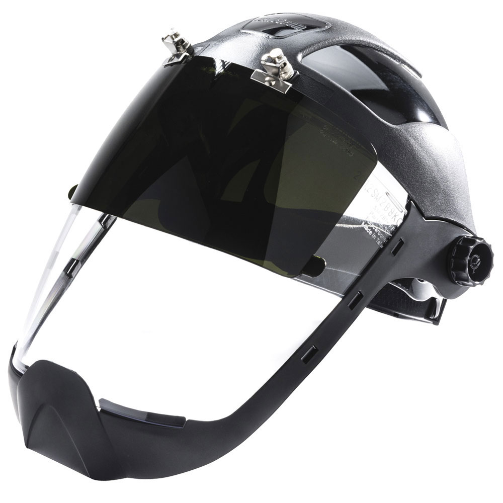 DP4  Series Face Shield - Chin Guard - Ratcheting - Polycarbonate - Anti-Fog - Flip-up Shade 8 IR Visor - Clear product photo