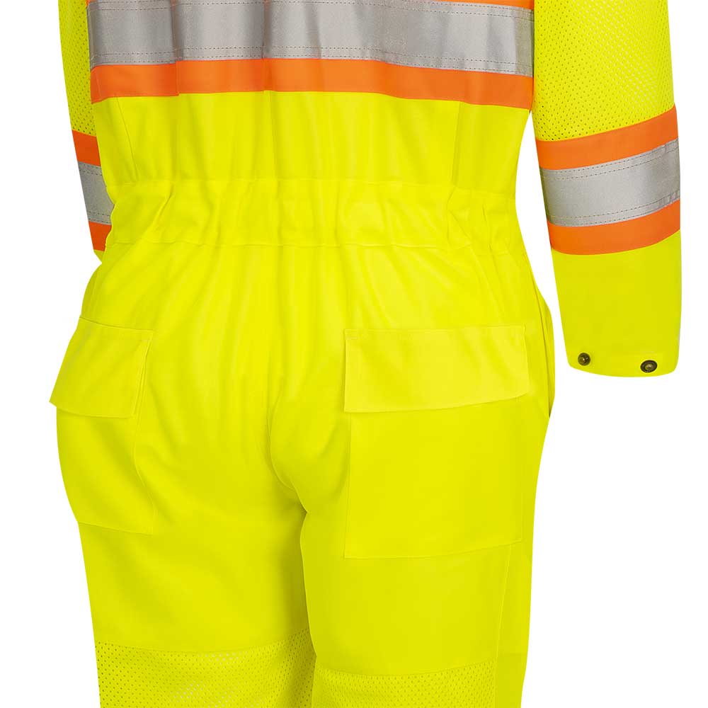 Combinaison de s&eacute;curit&eacute; routi&egrave;re haute visibilit&eacute; pour femme - Jaune/vert haute visibilit&eacute; - TG photo du produit