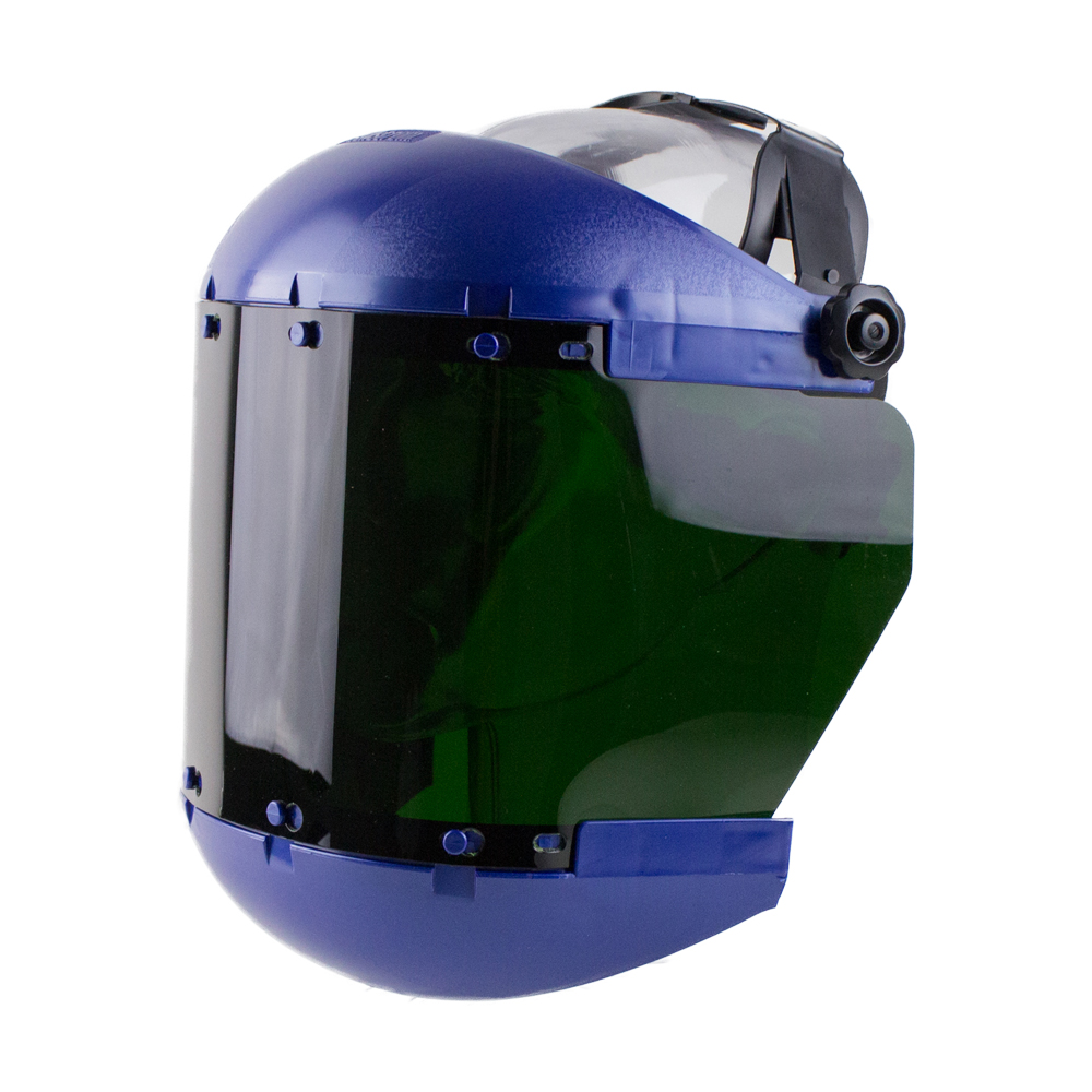 380 Premium Series Dual Crown Face Shield - Universal Adapter - Acetate - Shade 5 IR - Uncoated product photo