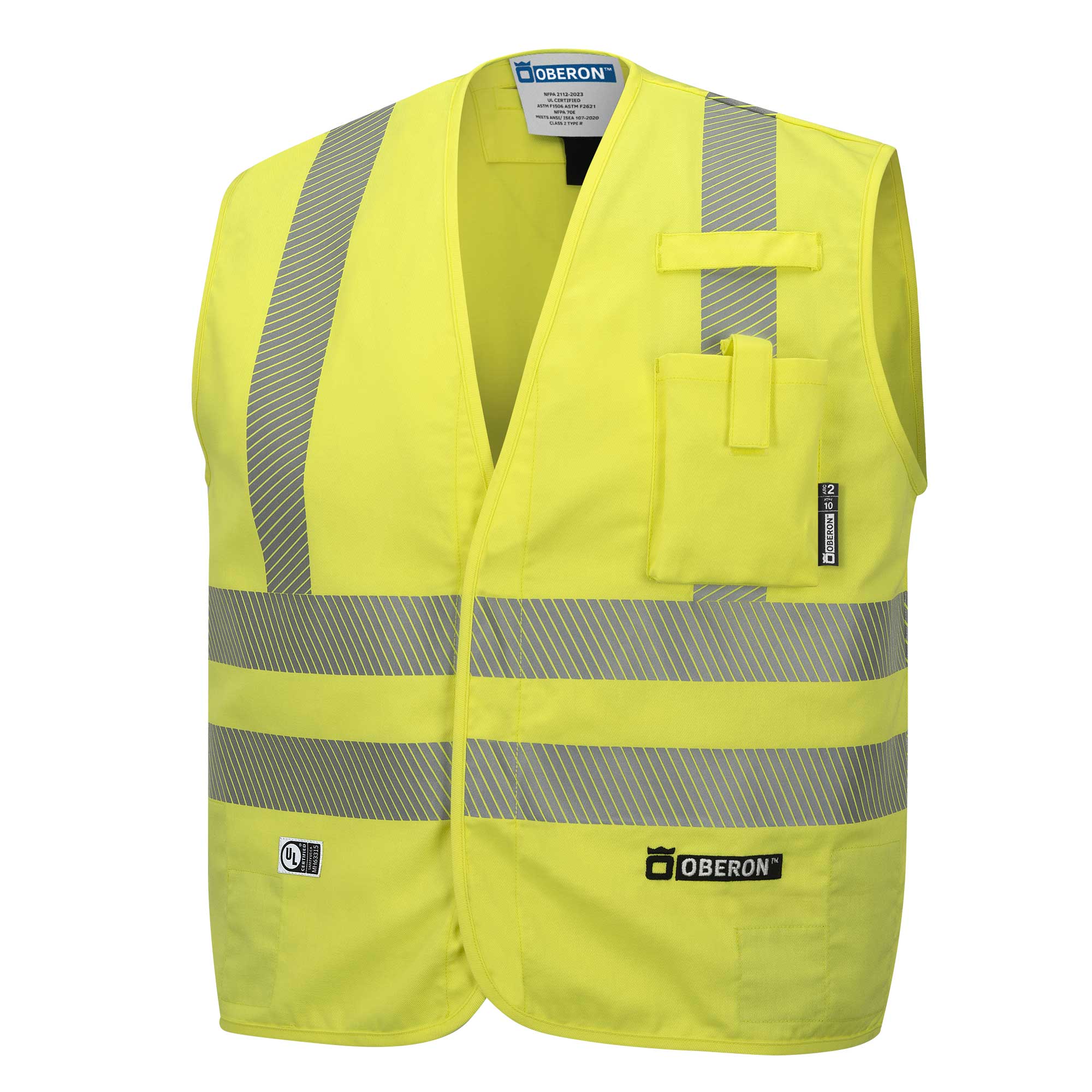 Hi-Vis FR/ARC-Rated 7.5 oz 88/12 Safety Vest - Snap Closure - Hi-Vis Yellow - L product photo