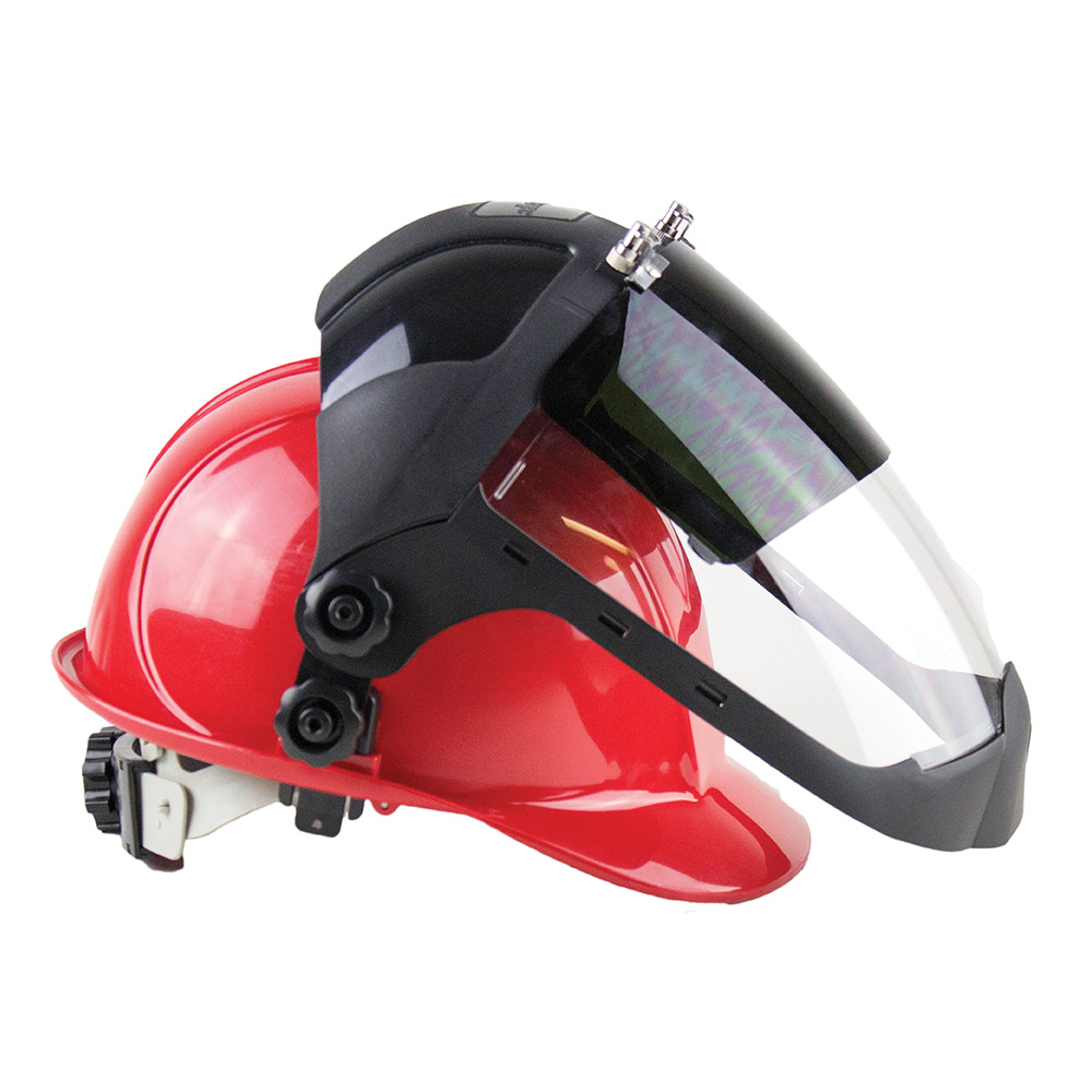 DP4  Series Face Shield - Chin Guard - Universal Adapter - Polycarbonate - Clear - Anti-Fog - Flip-up Shade 6 IR Visor product photo
