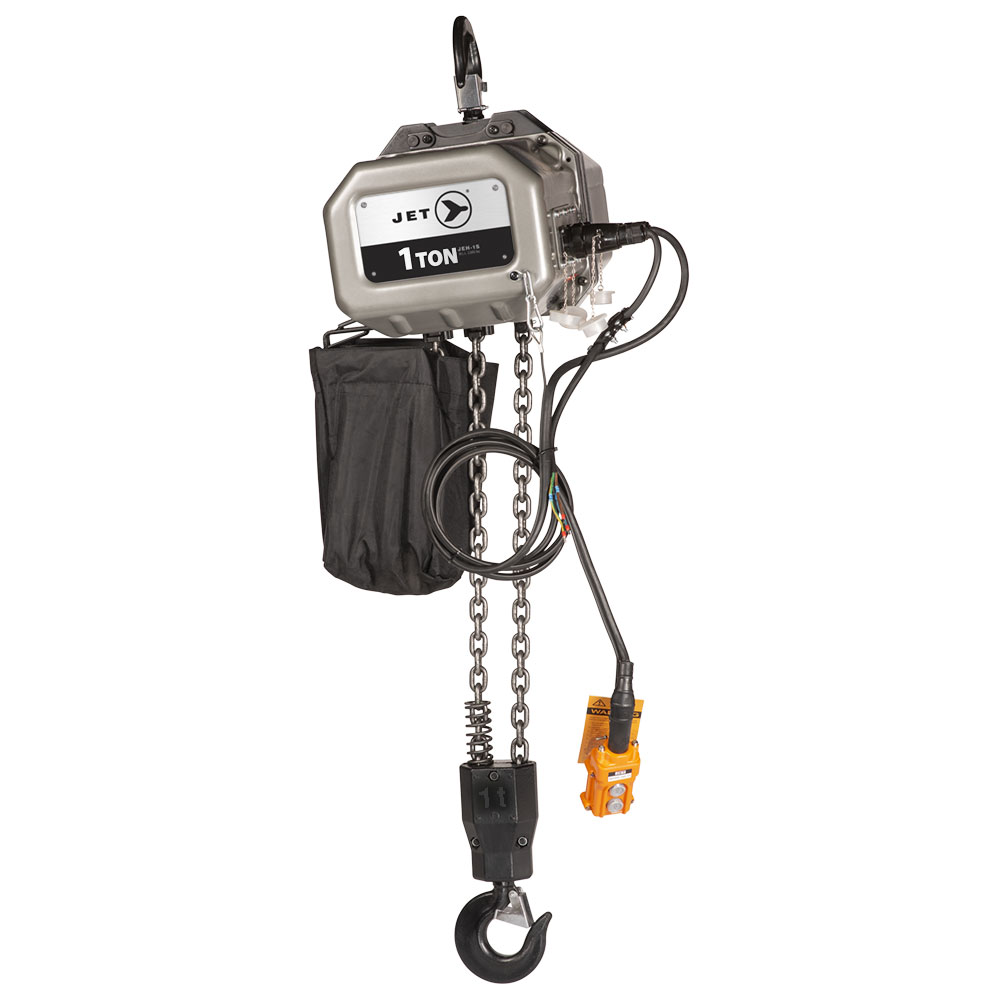 Palan &eacute;lectrique &agrave; cha&icirc;ne s&eacute;rie JEH de 1 tonne avec dispositif anti-surcharge - 115V/230V photo du produit