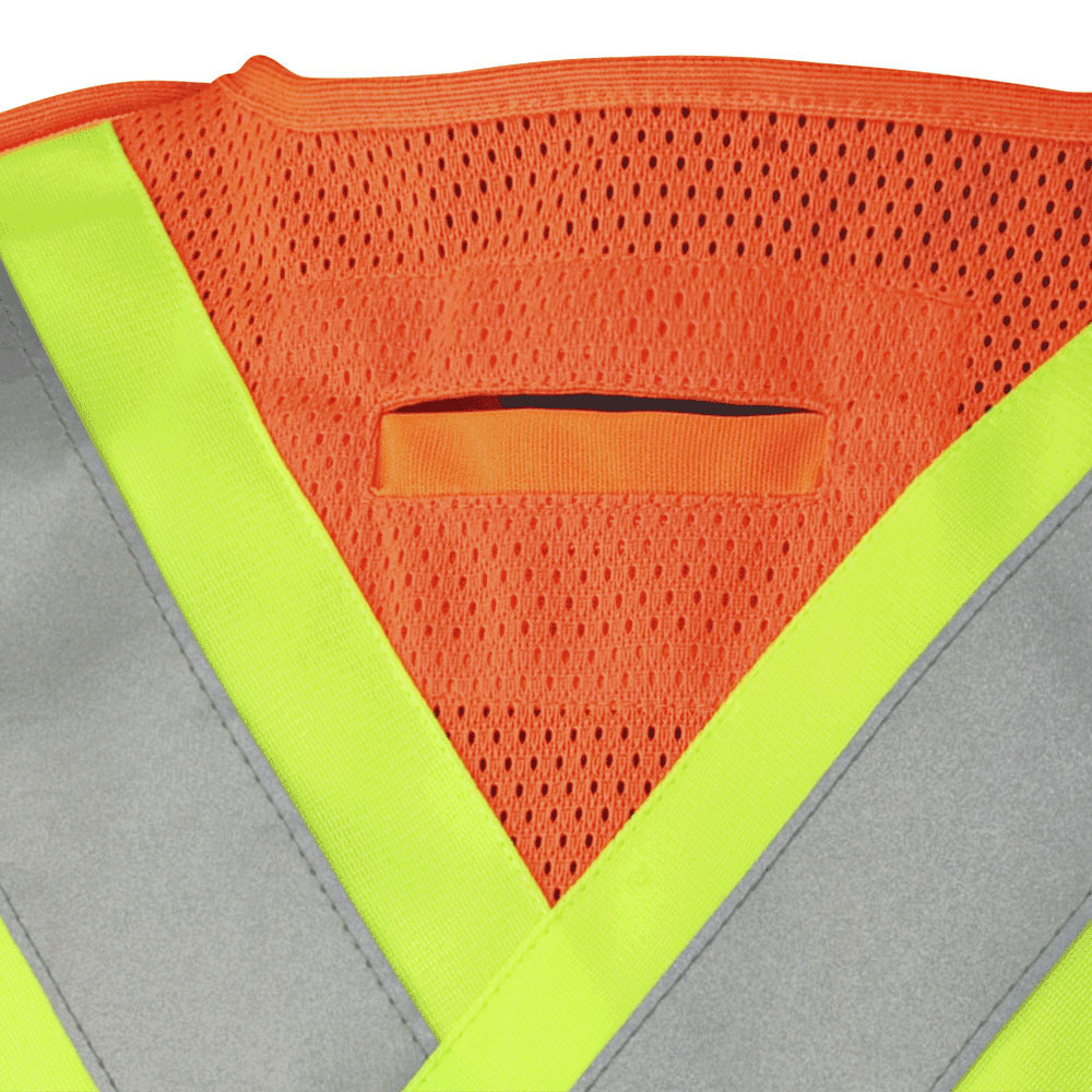 Hi-Vis Tricot Poly Safety Vest - Mesh-Back - 5-pt Tear-Away Hi-Vis Orange - XL product photo