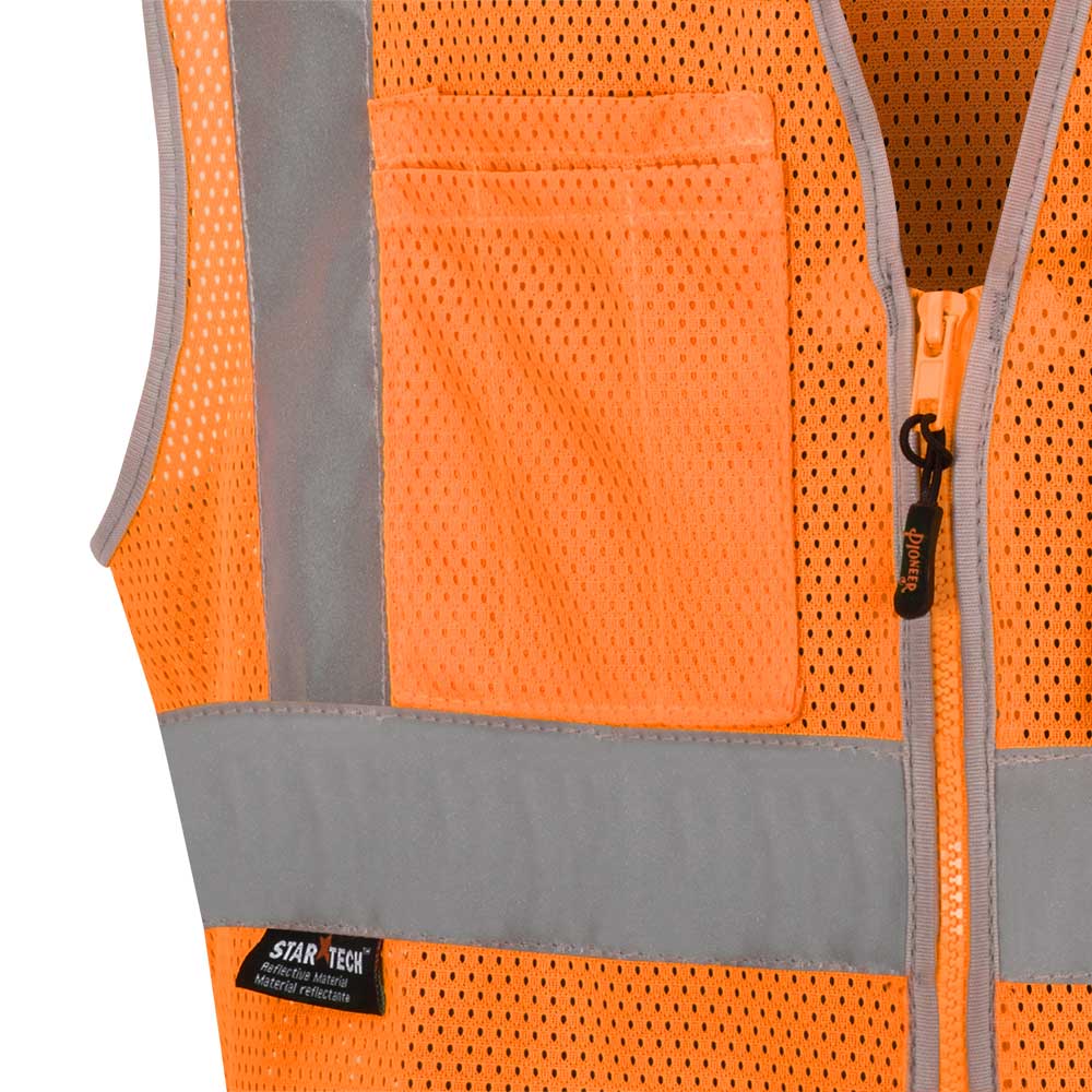 Hi-Vis Poly Mesh Safety Vest - Zipper Closure - Hi-Vis Orange - XL product photo