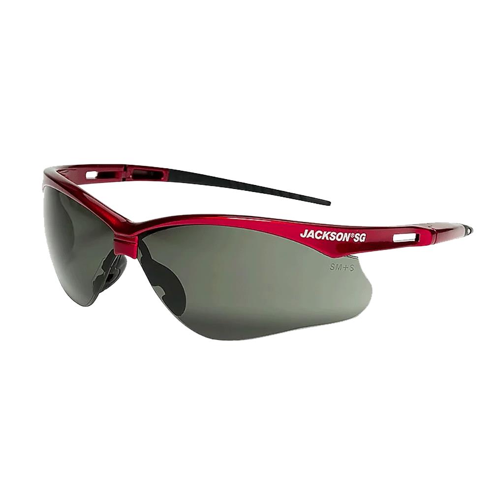 Jackson SG Safety Glasses - Red Frame - Smoke Anti-Scratch Hardcoat Lens product photo