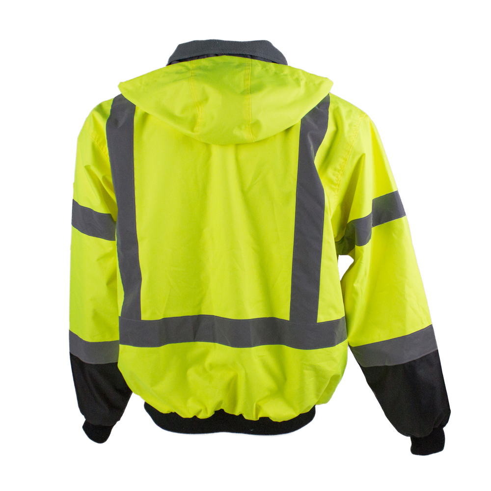 Hi-Vis 2-in-1 Bomber Jacket -  100% Waterproof - Removable Fleece Liner - Hi-Vis Yellow/Green - 3XL product photo