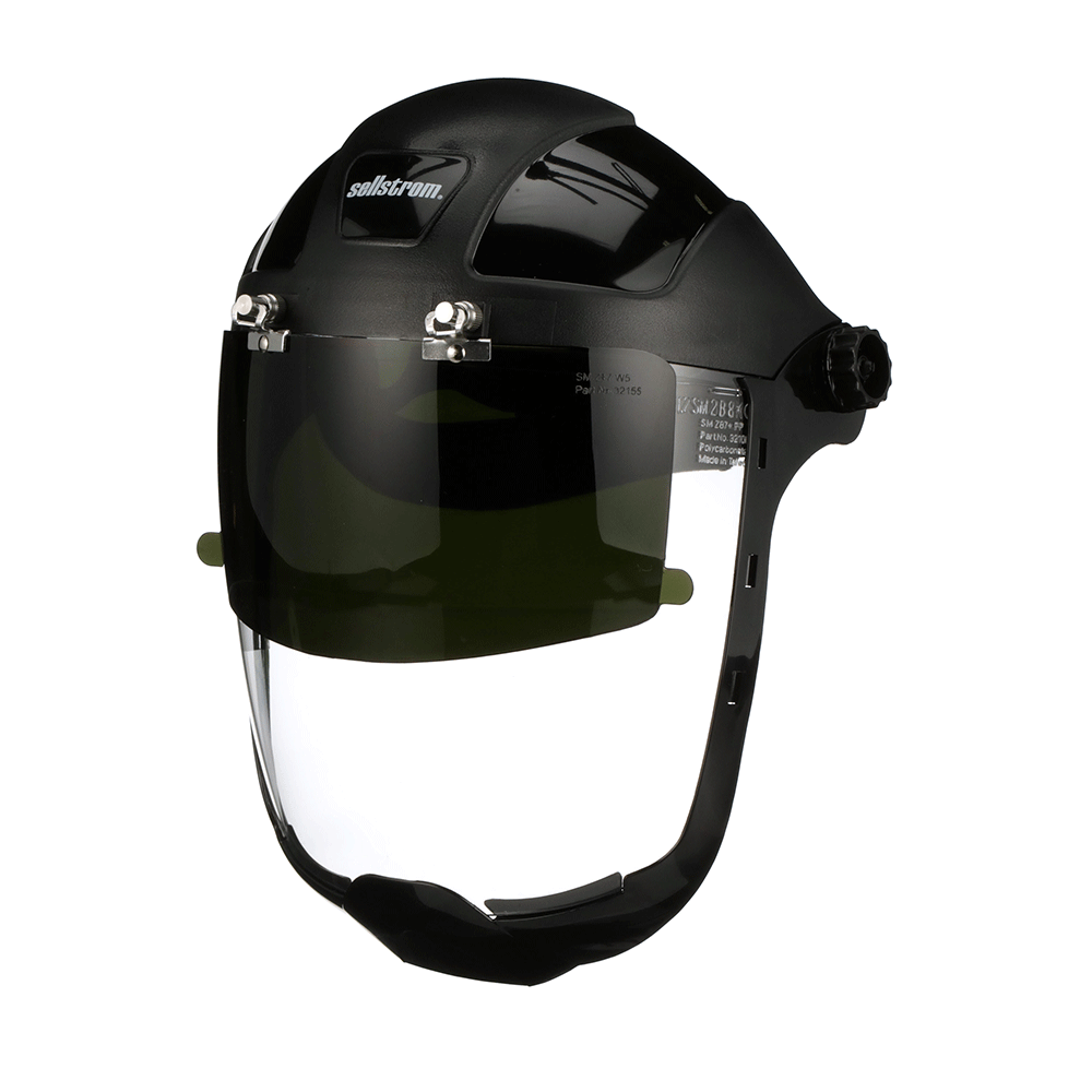 DP4  Series Face Shield - Chin Guard - Ratcheting - Polycarbonate -  Anti-Fog - Flip-up Shade 5 IR Visor - Clear product photo