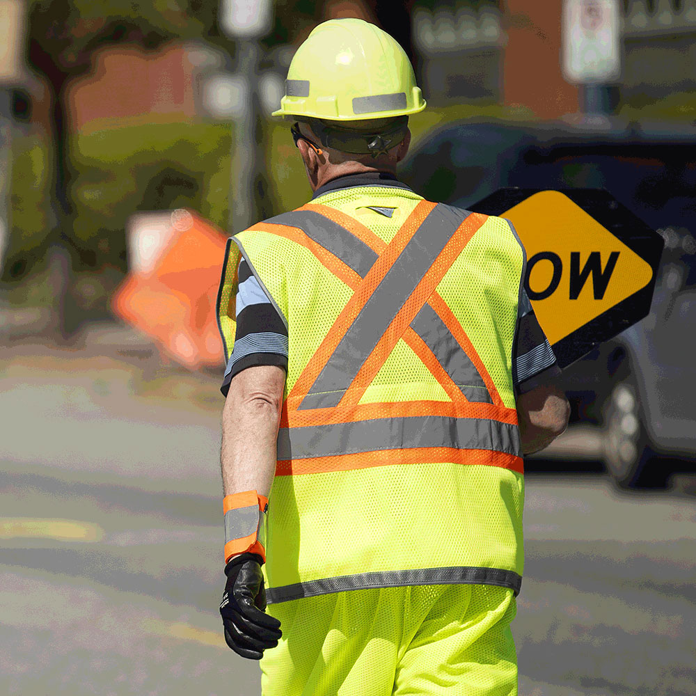 Hi-Vis Safety Surveyor's vests - Mesh Polyester - Yellow/Green - S product photo