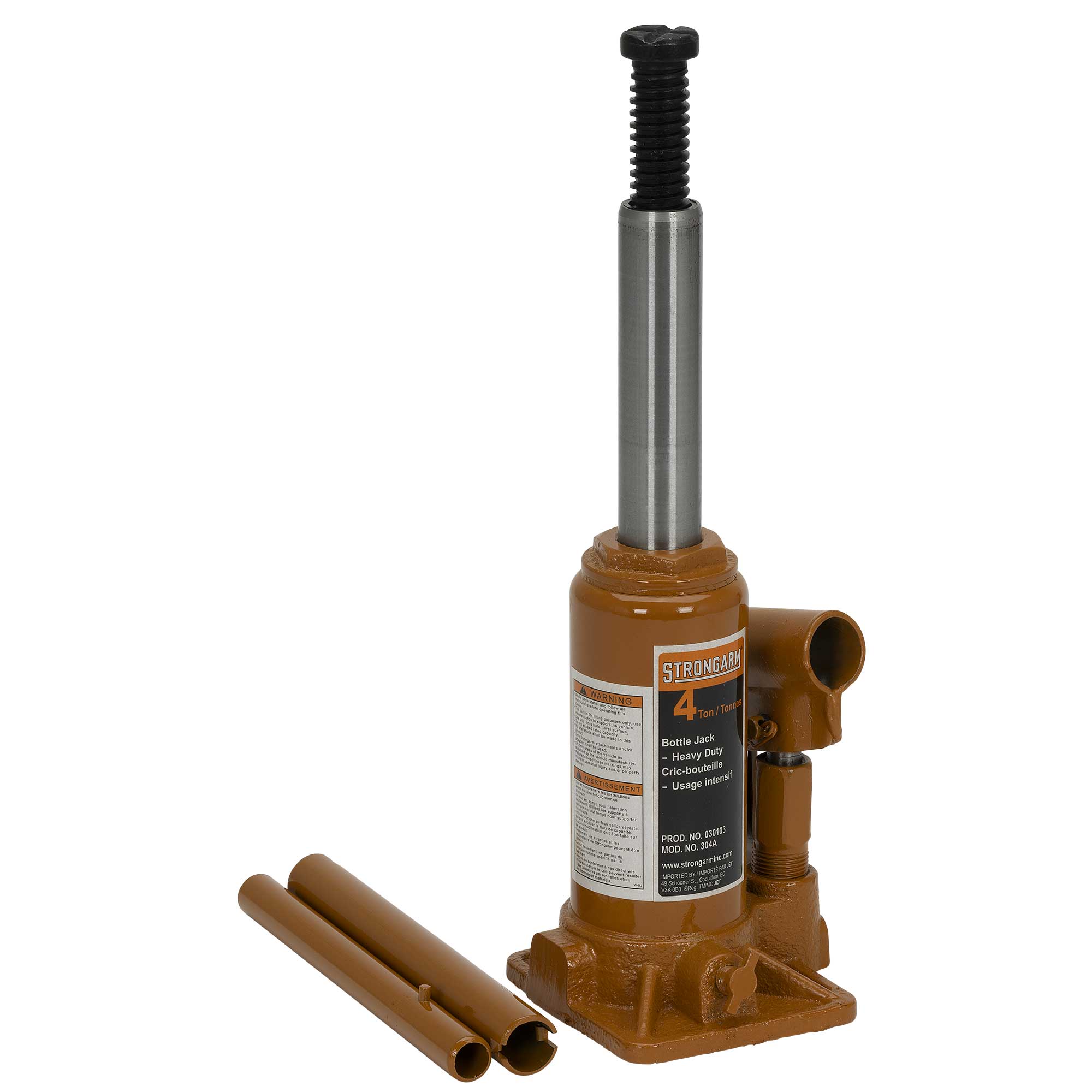 Bottle Jack – Heavy Duty – 4-Ton | 030103 | Hydraulic Jacks | Strongarm ...