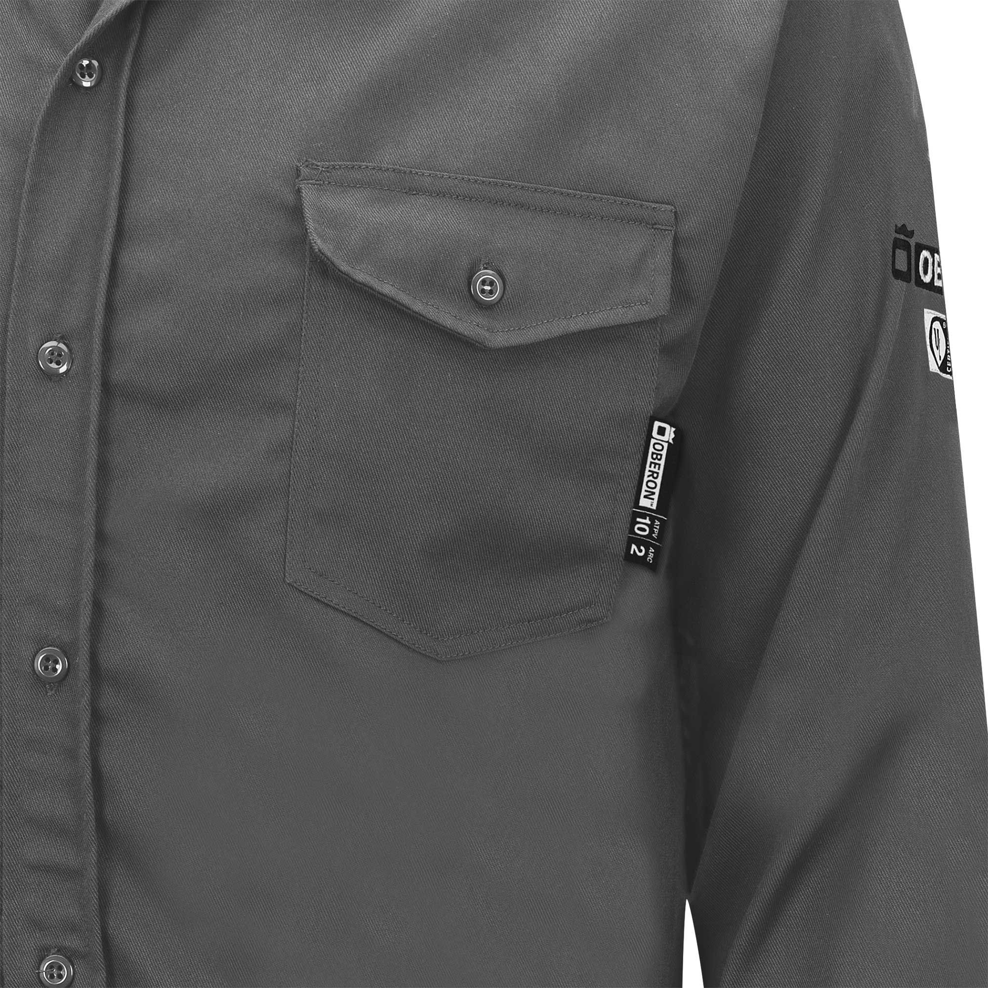 FR/Arc-Rated 7.5 oz  88/12 Button-Up Safety Shirt - Grey - 2XL product photo