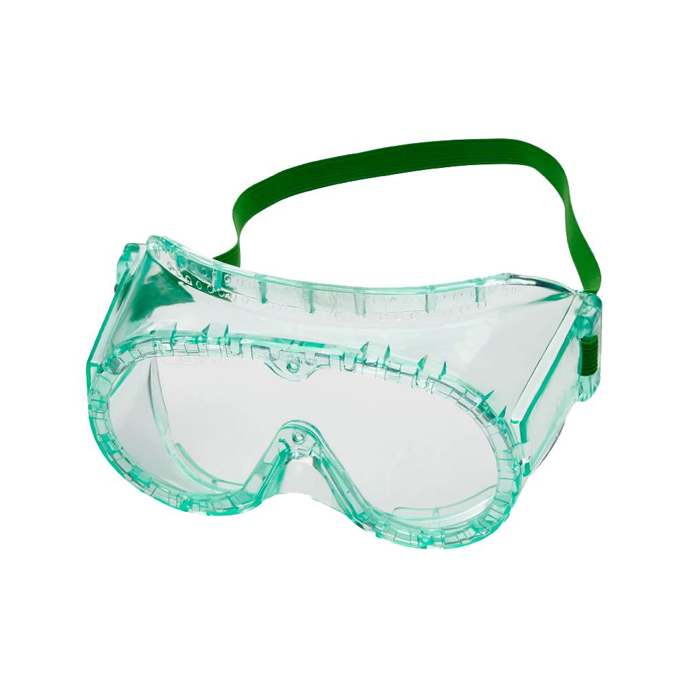 881 Series Safety Goggles - Non-Vented - Green Body - Anti-Fog - Clear Lens product photo