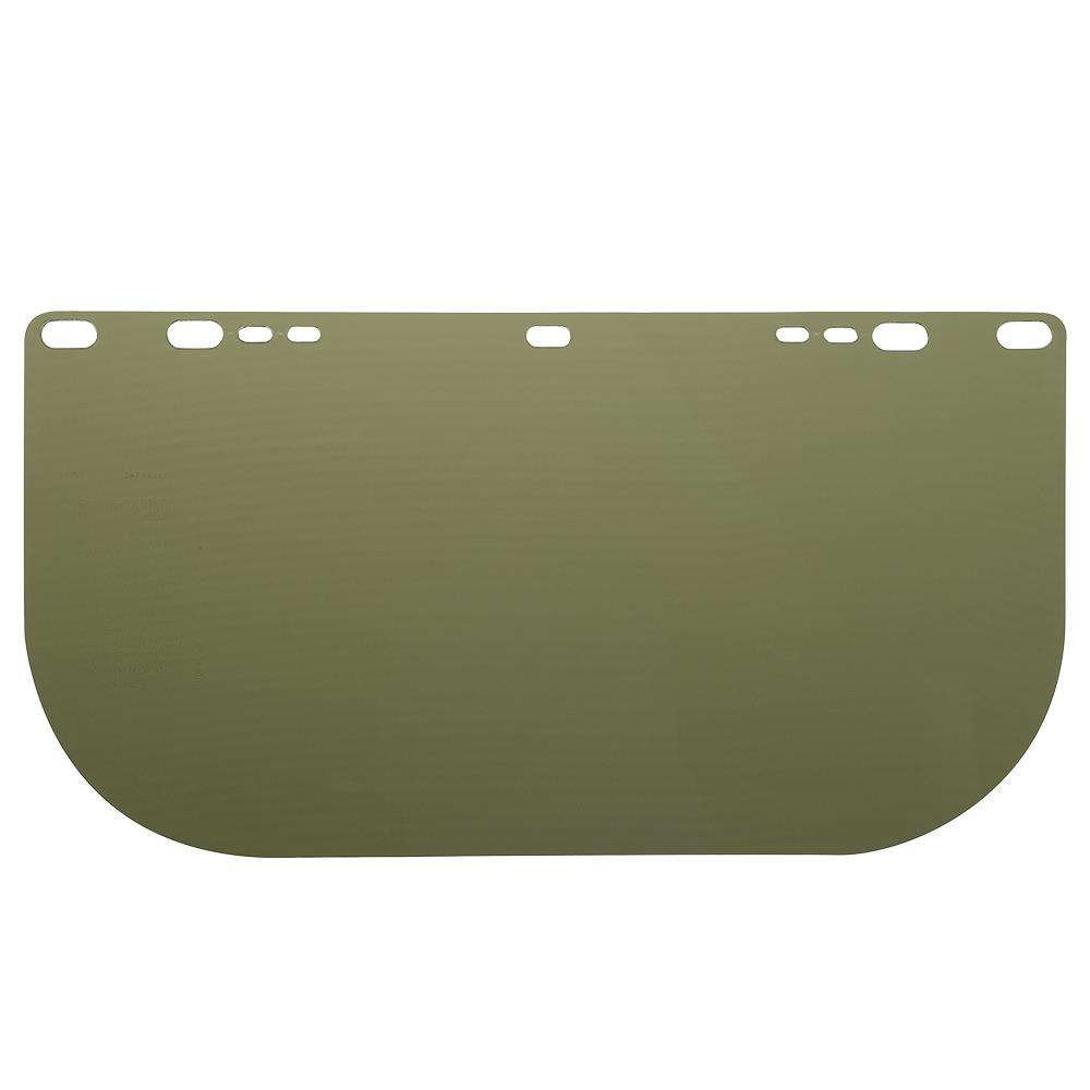 Polycarbonate Face Shield Window - Shape E - Unbound - Medium Green product photo