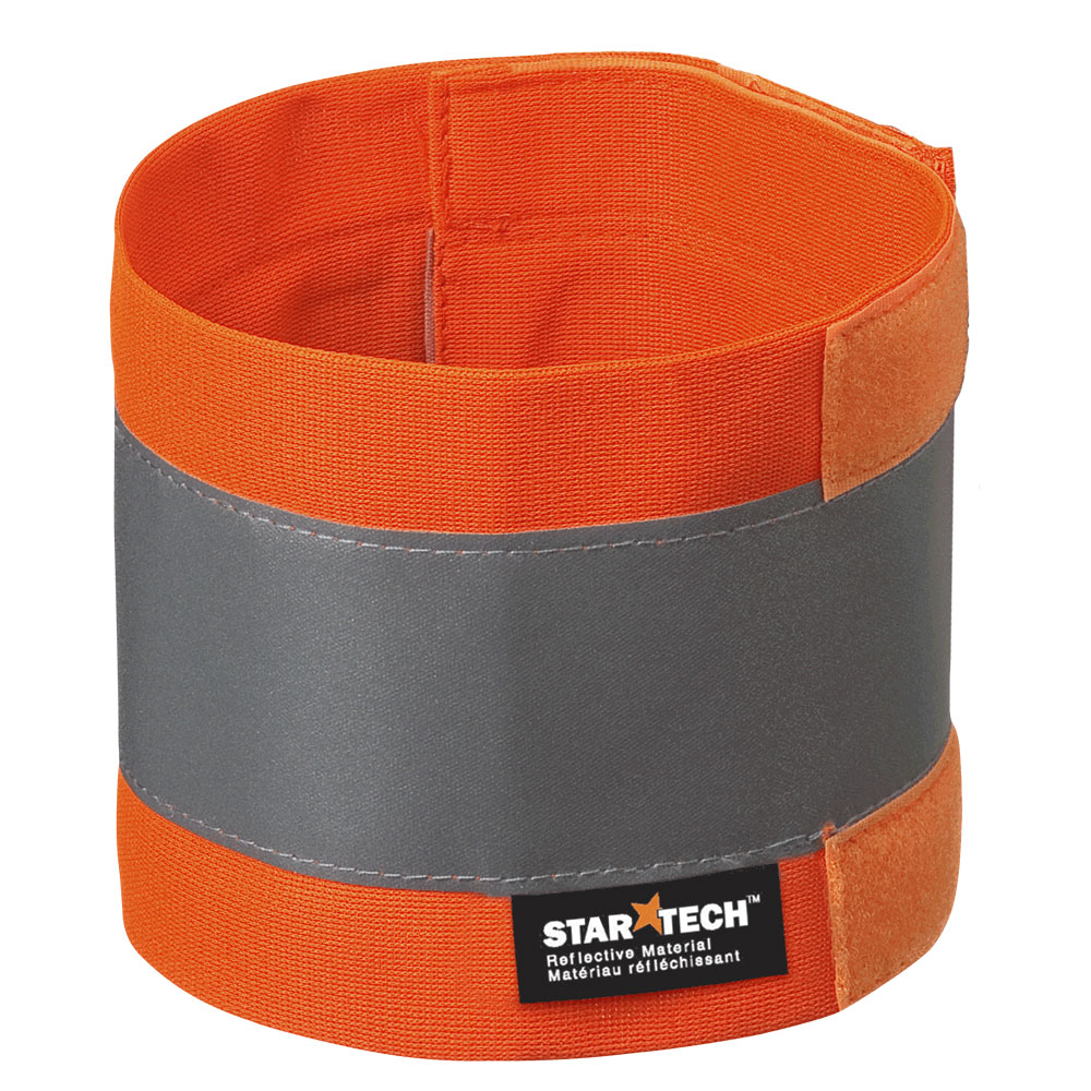 Bandeaux de cheville r&eacute;fl&eacute;chissants haute visibilit&eacute; - Ajustables - 4 x 18/45 cm x 10 cm - pr - Orange haute visibilit&eacute; - T/U photo du produit
