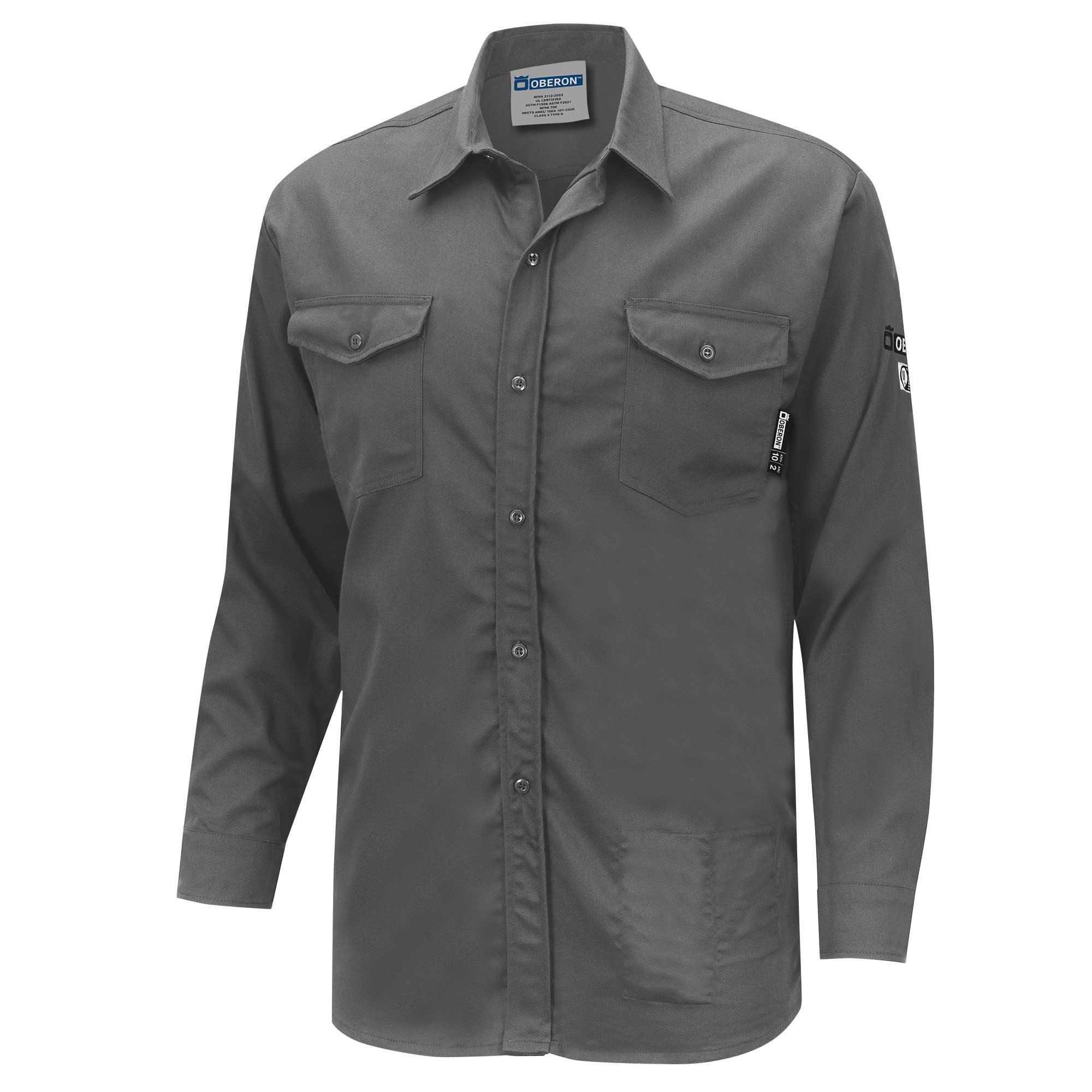 FR/Arc-Rated 7.5 oz  88/12 Safety Shirt - Button-Up - Grey - XL product photo