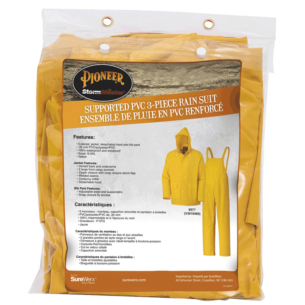 Storm Master® 3-PC PVC Rain Suit - Yellow - L product photo