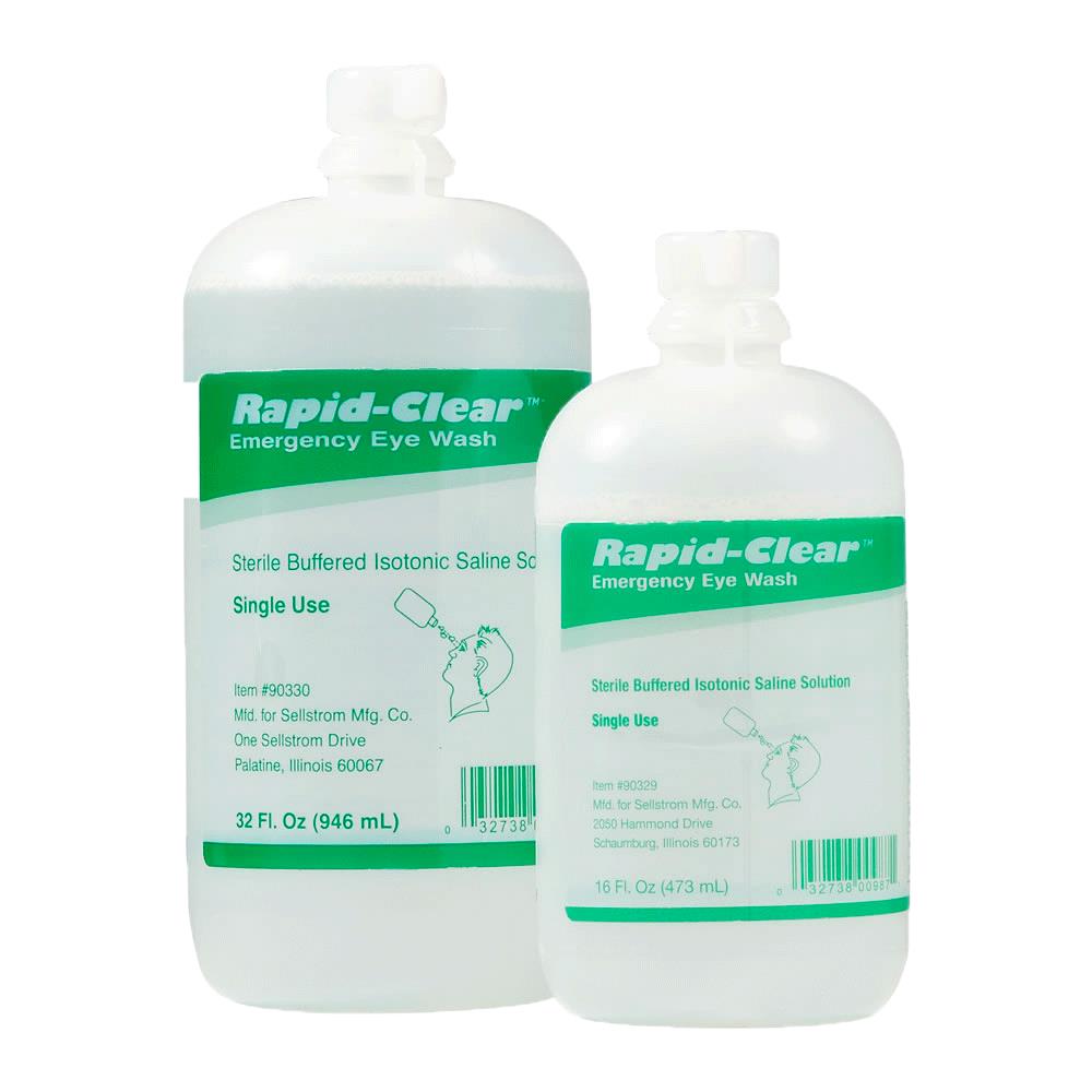 Rapid-Clear Portable Eyewash Station - Replacement Bottle - 32 oz. - 12 Per Case product photo