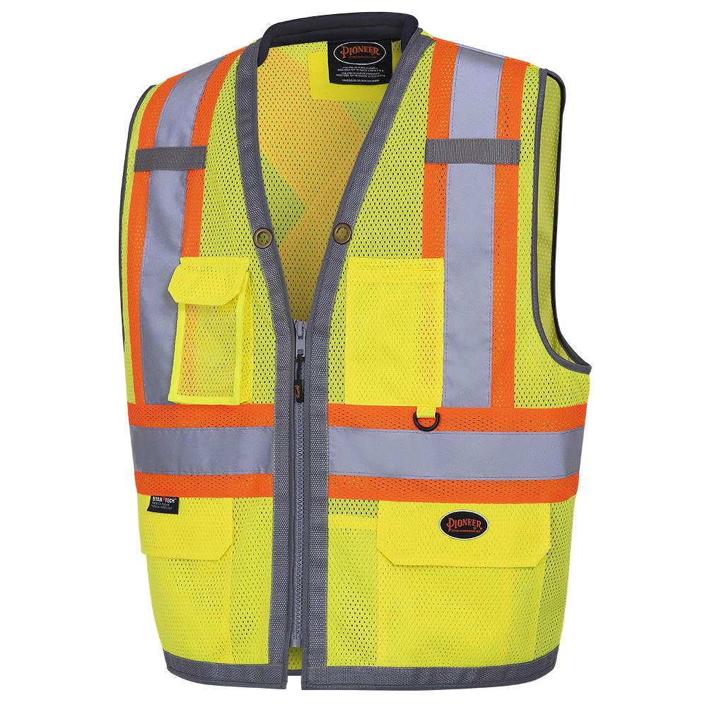 Hi-Vis Safety Surveyor's vests - Mesh Polyester - Yellow/Green - S product photo