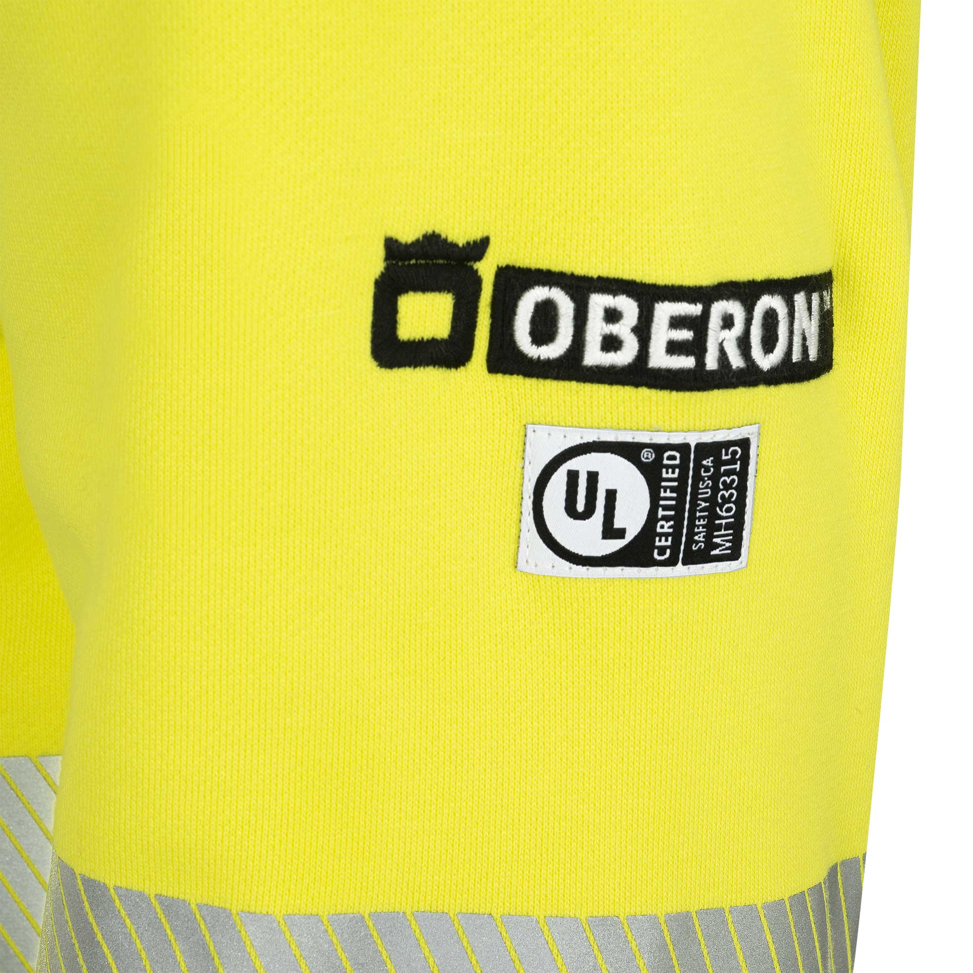 Hi-Vis 100% FR/Arc-Rated Heavyweight 12 oz Cotton Fleece Zip-Style Hoodie w/Detachable Hood - Hi-Vis Yellow - S product photo